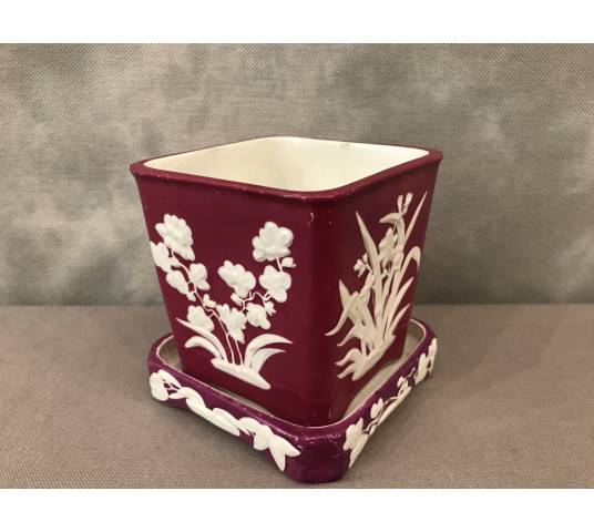 Cache pot en porcelaine de Minton d’époque  fin 19 ème