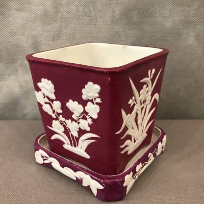 Cache pot en porcelaine de Minton d’époque  fin 19 ème