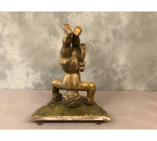 console murale en bois doré d'époque 19 ème