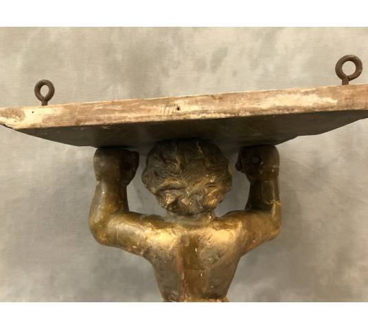 console murale en bois doré d'époque 19 ème