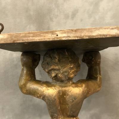 console murale en bois doré d'époque 19 ème