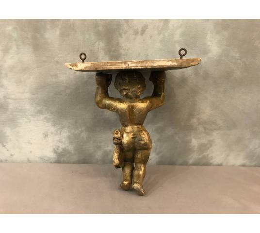 console murale en bois doré d'époque 19 ème