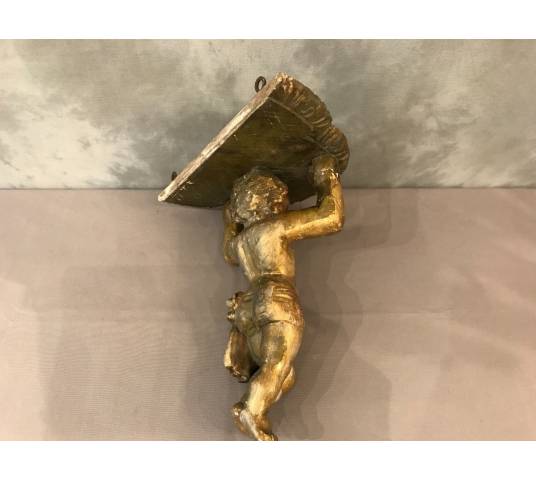 console murale en bois doré d'époque 19 ème