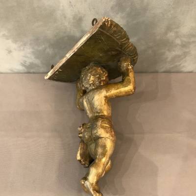 console murale en bois doré d'époque 19 ème