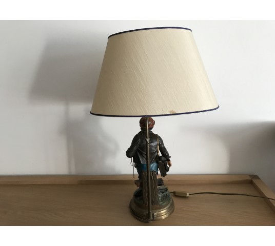 lampe en régule peinte polichrome 19ème