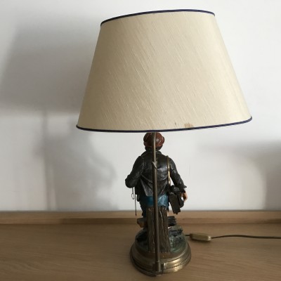 lampe en régule peinte polichrome 19ème