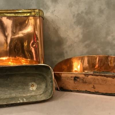 Copper fountain and vintage brass ring 18 th