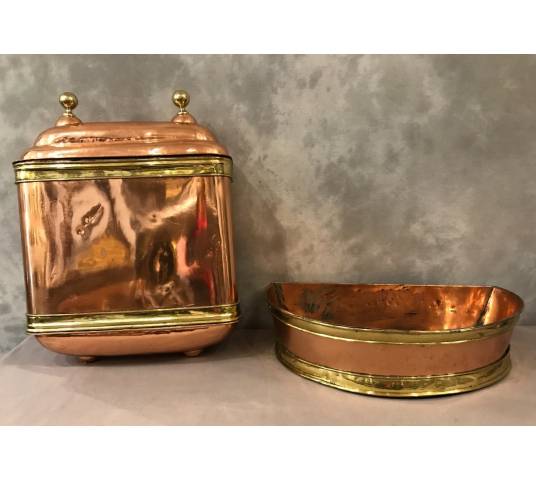 Copper fountain and vintage brass ring 18 th