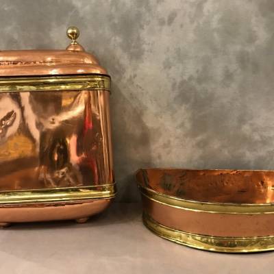 Copper fountain and vintage brass ring 18 th