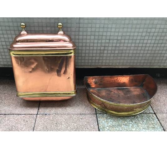 Copper fountain and vintage brass ring 18 th