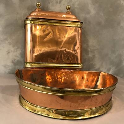 Copper fountain and vintage brass ring 18 th