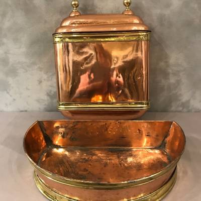 Copper fountain and vintage brass ring 18 th