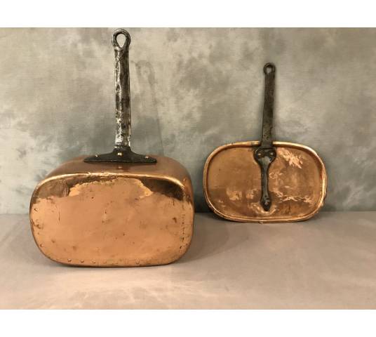 Daubière en cuivre avec son couvercle d'époque 18 ème