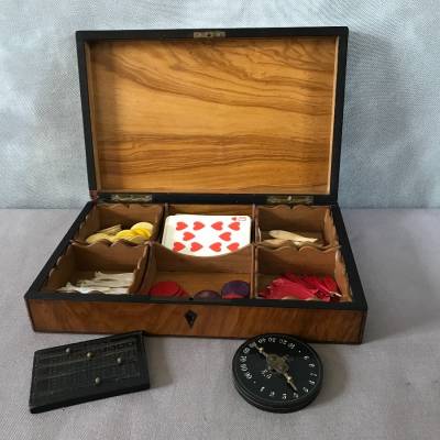 Period Stationery Wooden Gaming Box 19 th