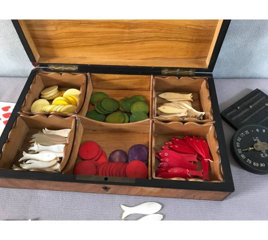 Period Stationery Wooden Gaming Box 19 th