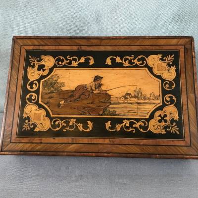 Period Stationery Wooden Gaming Box 19 th