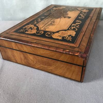 Period Stationery Wooden Gaming Box 19 th