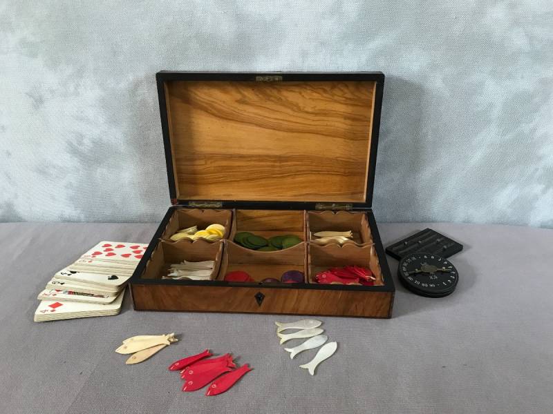 Period Stationery Wooden Gaming Box 19 th