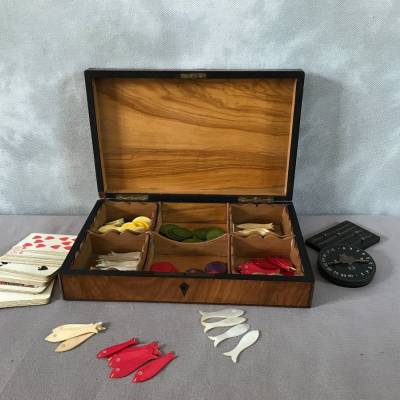 Period Stationery Wooden Gaming Box 19 th