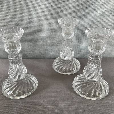 Three small glass stoppers in a hurry around 1900