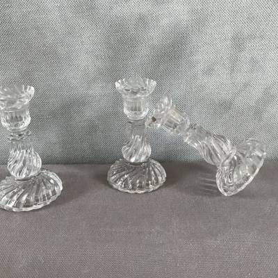 Three small glass stoppers in a hurry around 1900