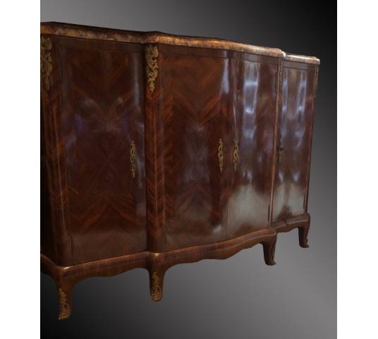 Enfilade Buffet en marquetry de bois de rose d' epoch 19 ème