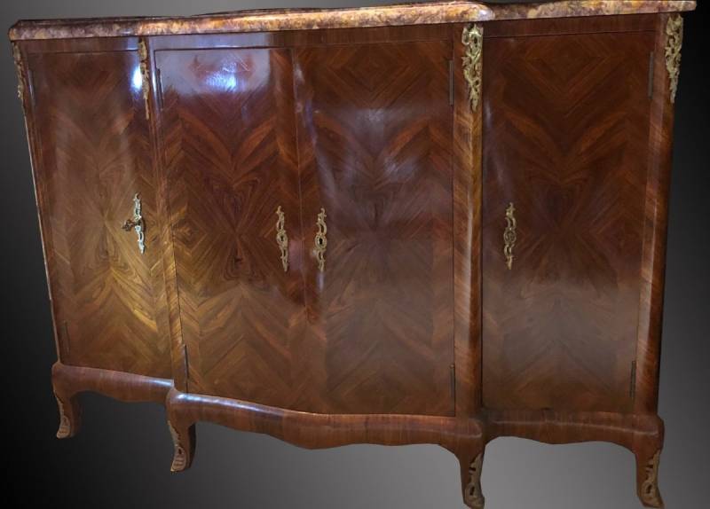 Enfilade Buffet en marquetry de bois de rose d' epoch 19 ème