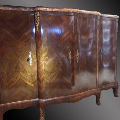 Enfilade Buffet en marquetry de bois de rose d' epoch 19 ème