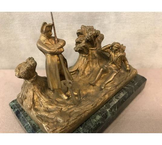 Beau bronze Napoléon sur socle en marbre d'époque 19 ème