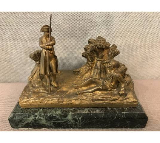 Beau bronze Napoléon sur socle en marbre d'époque 19 ème