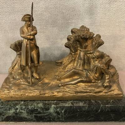 Beau bronze Napoléon sur socle en marbre d'époque 19 ème