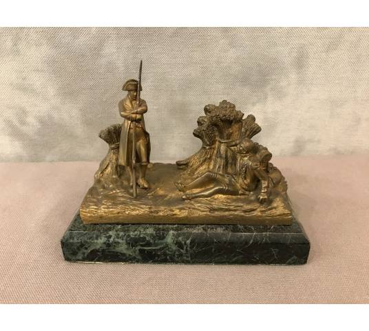 Beau bronze Napoléon sur socle en marbre d'époque 19 ème