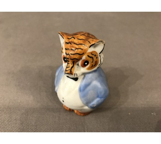 Chouette en salière en porcelaine Allemande d’époque 19ème