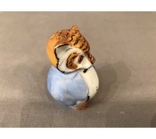 Chouette en salière en porcelaine Allemande d’époque 19ème