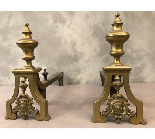 Pair of vintage brass tracks 19 th Louis Philippe