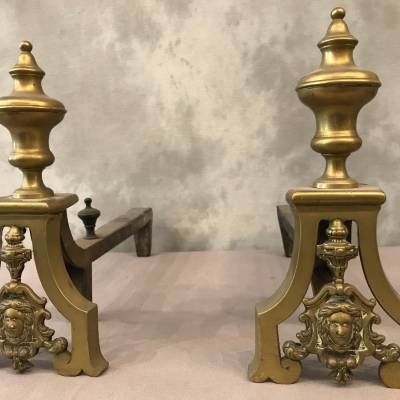 Pair of vintage brass tracks 19 th Louis Philippe