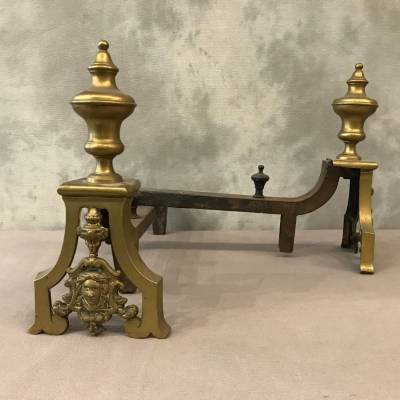 Pair of vintage brass tracks 19 th Louis Philippe