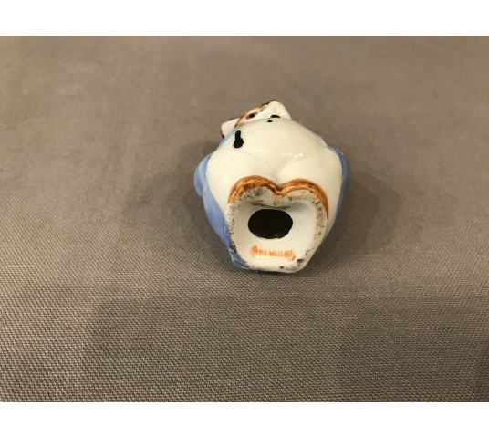 Chouette en salière en porcelaine Allemande d’époque 19ème