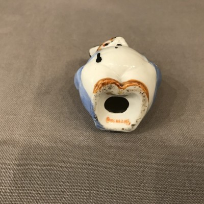 Chouette en salière en porcelaine Allemande d’époque 19ème