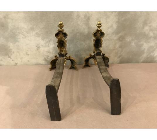 Pair of ancient track in polished bronze circa 1900