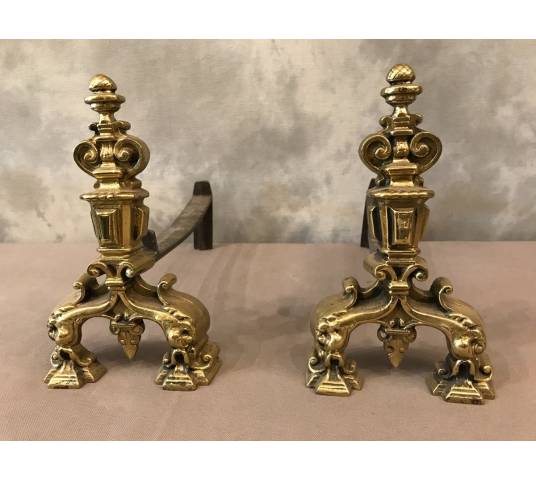 Pair of ancient track in polished bronze circa 1900