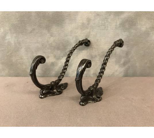 Pair of mantles, polished cast iron and period varnish 19 th