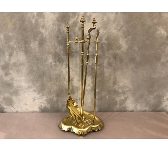 Servant of antique fireplace in vintage brass 19 th