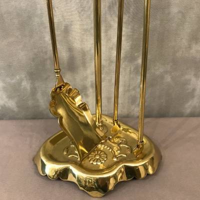 Servant of antique fireplace in vintage brass 19 th