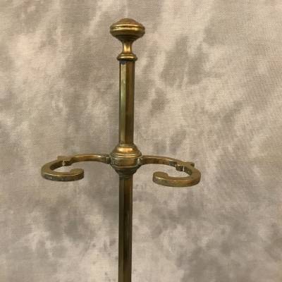 Servant of antique fireplace in vintage brass - 19th.