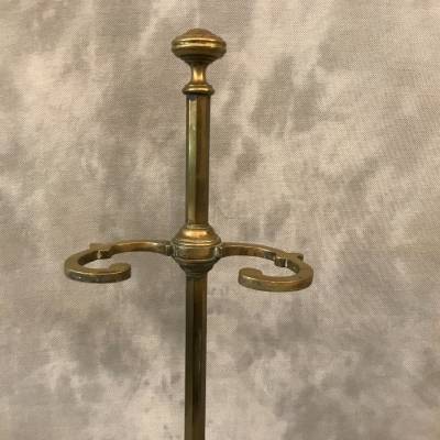 Servant of antique fireplace in vintage brass - 19th.