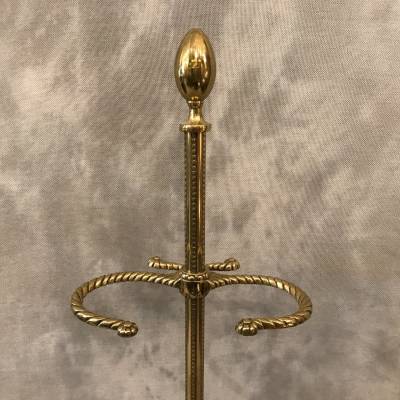 Serviteur de cheminée ancien en laiton d'époque 19ème-siècle.