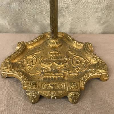 Servant of antique fireplace in bronze and period iron 19 th of the Louis XVI style