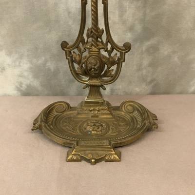 Servant of ancient bronze fireplace 19 th of Louis XVI style
