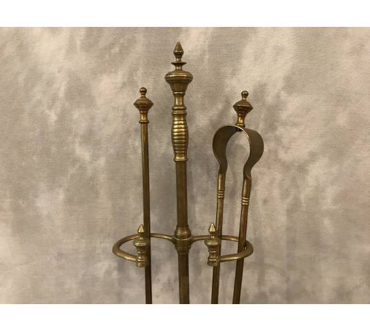Servant of antique fireplace in vintage brass 19th
